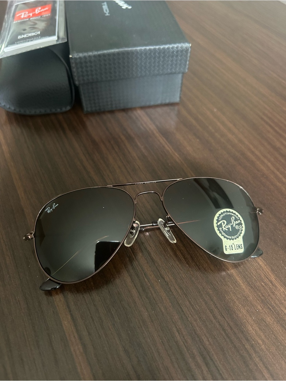 brand new Ray-Ban Aviator men Sunglasses - chocolate Frame with Brown Lenses - Picture 5 of 5